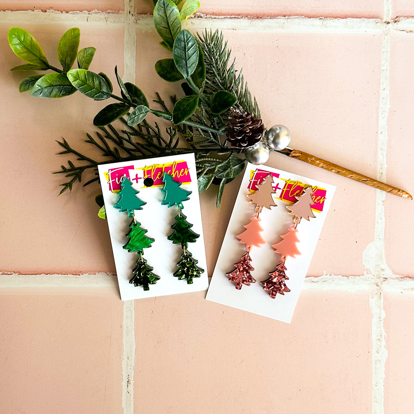 Christmas Tree Trio Dangles~ choose colour